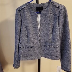 Banana Republic Size 6 Navy Tweed Jacket